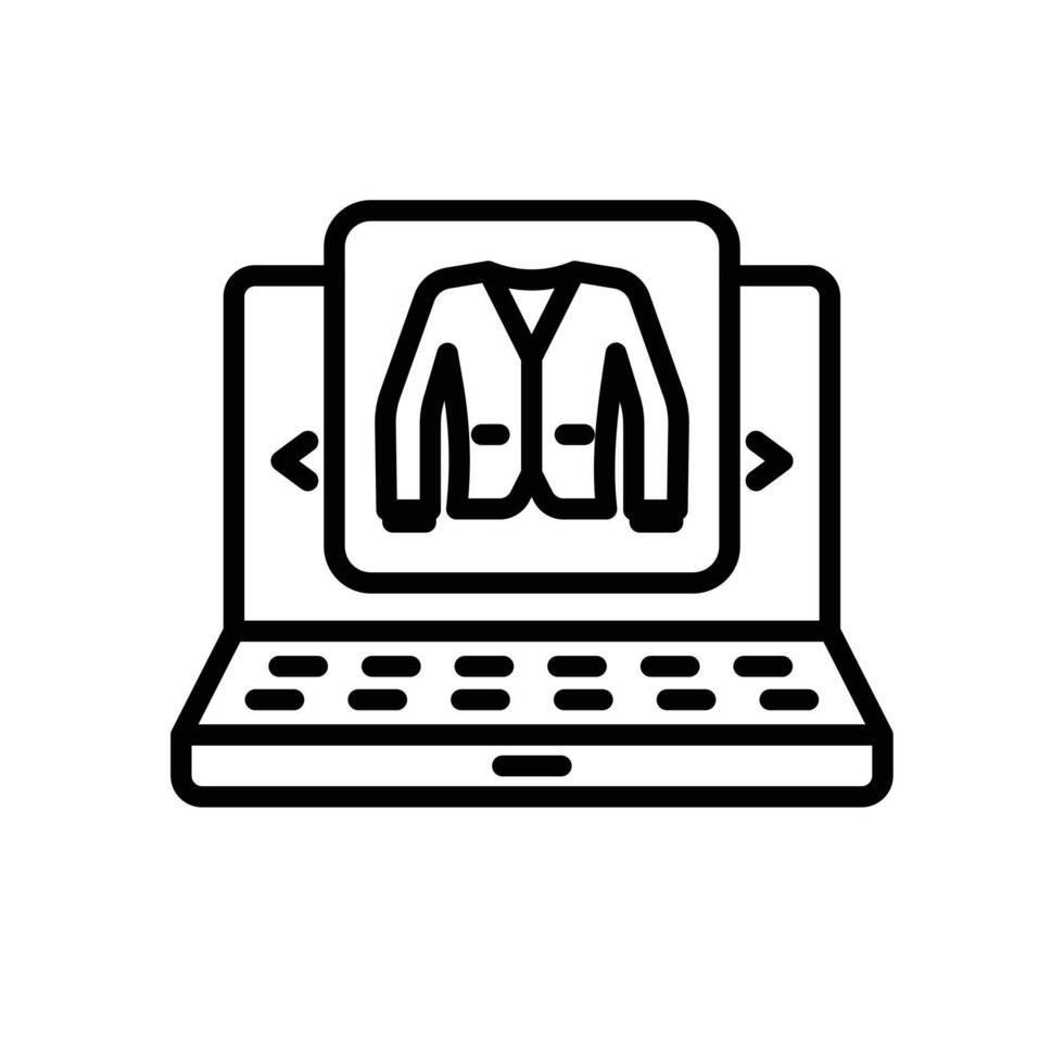 Online Fabric Shop Line Icon Set E-commerce Illustrations for Textiles and Shopping vector