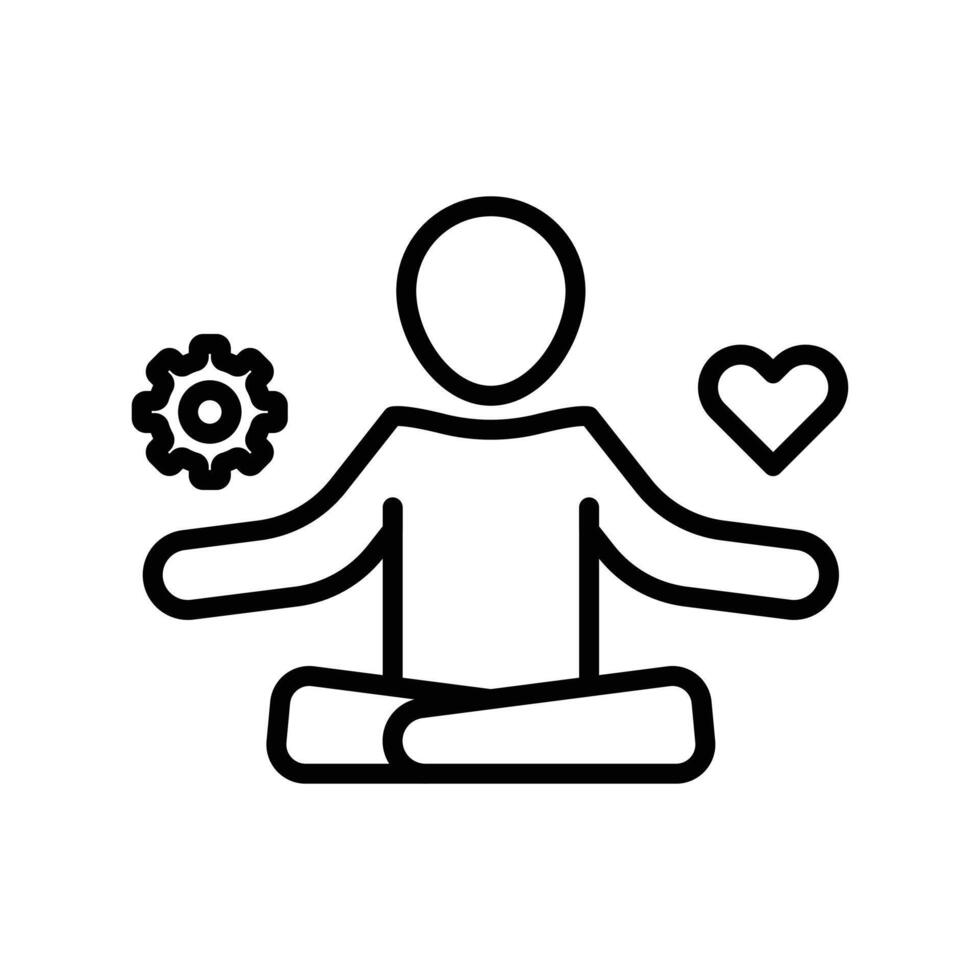 Stress Management Icon Set Mental Health Illustrations for Wellness and Psychology vector
