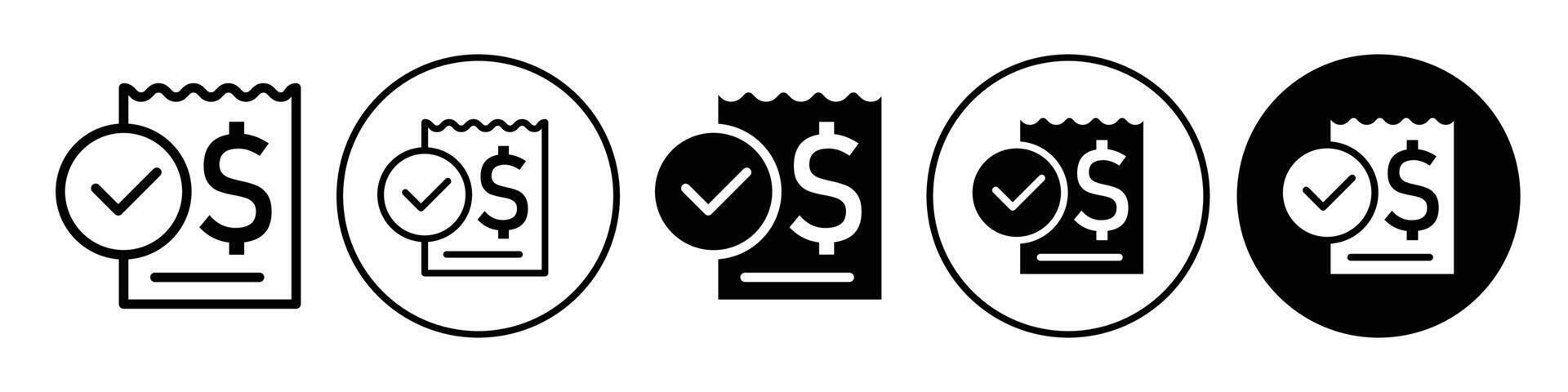 Bill Paid Icon Outline flat Icon vector