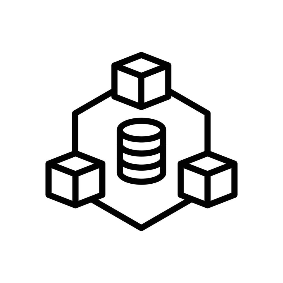 Big Data icon Outline flat Icon vector