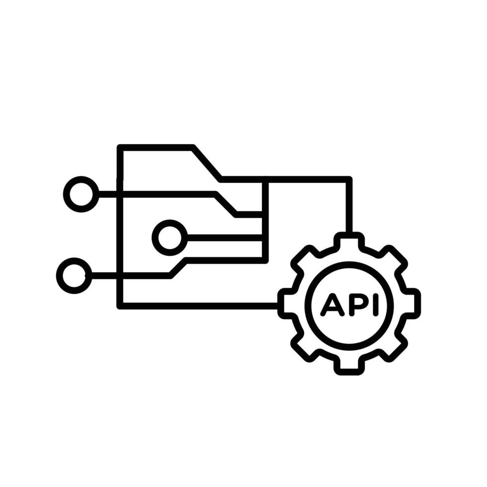 Api icon Outline flat Icon 47526004 Vector Art at Vecteezy