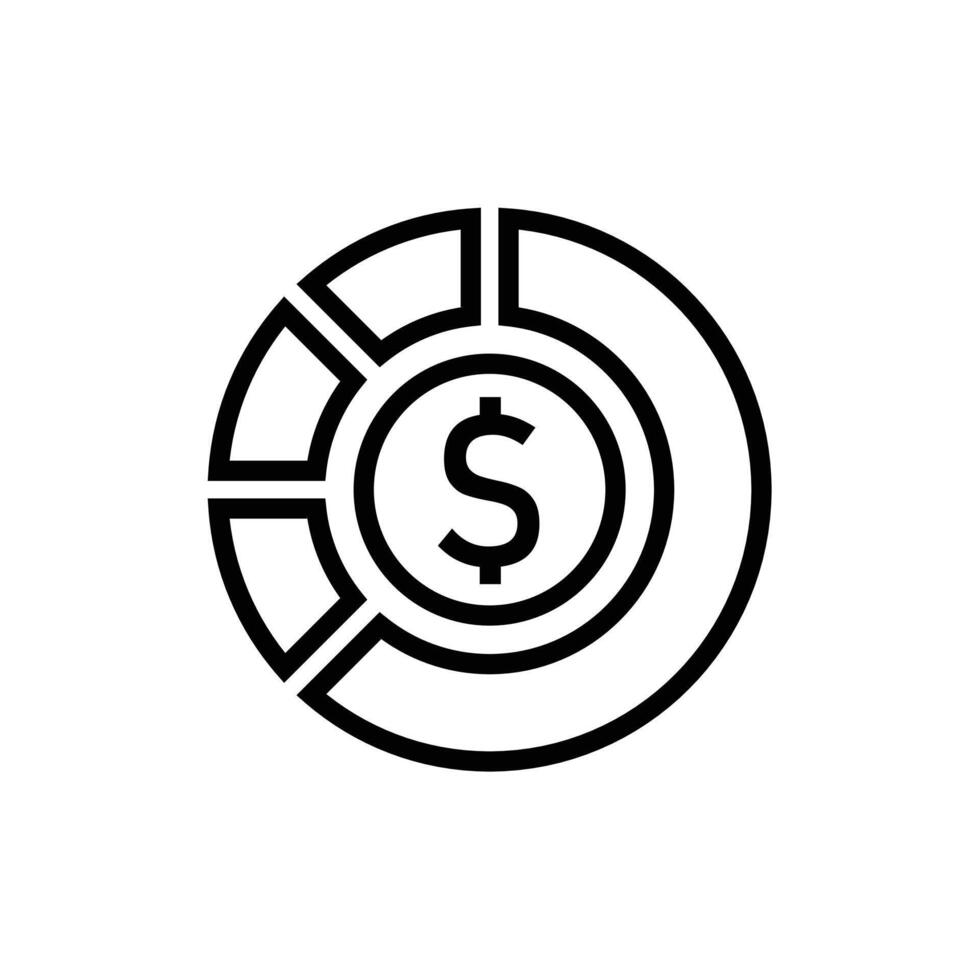Asset Allocation icon Outline flat Icon vector