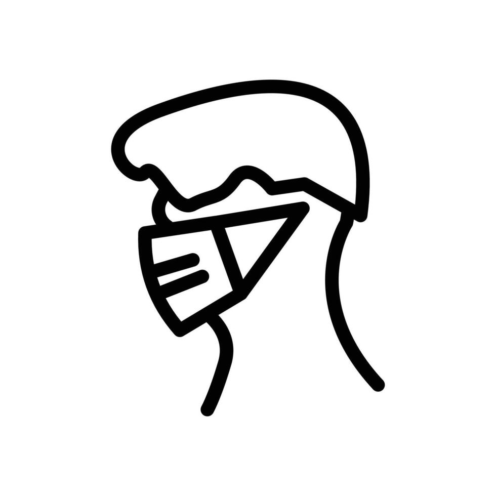 Face mask icon Outline flat Icon vector