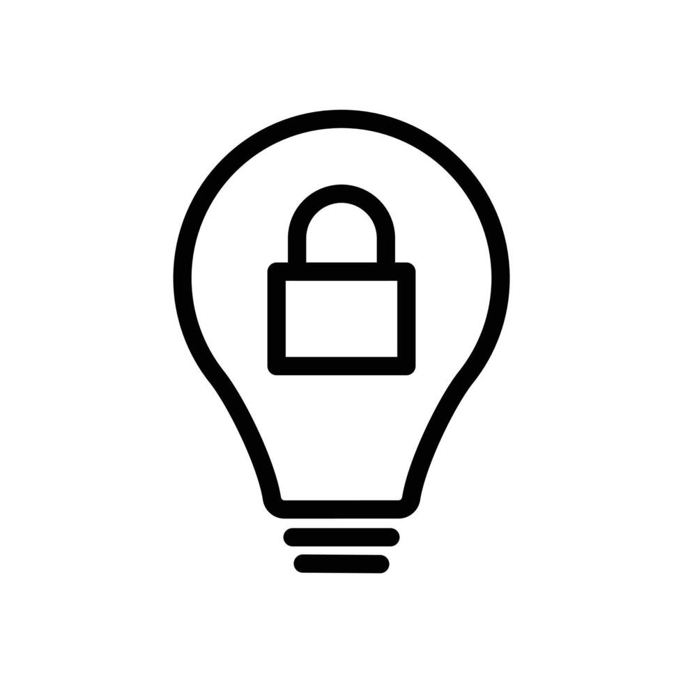 patented solution locked Icon Outline flat Icon vector