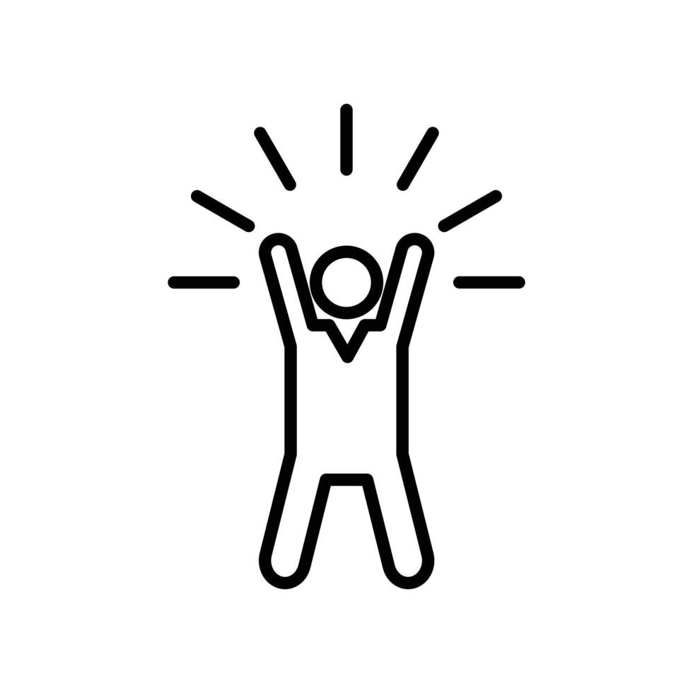 Self Confidence icon Outline flat Icon vector