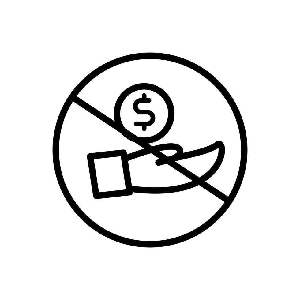 Stop Corruption icon Outline flat Icon vector