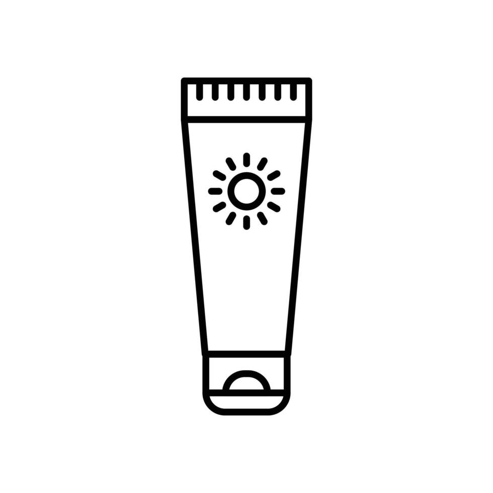 Sun cream icon Outline flat Icon vector