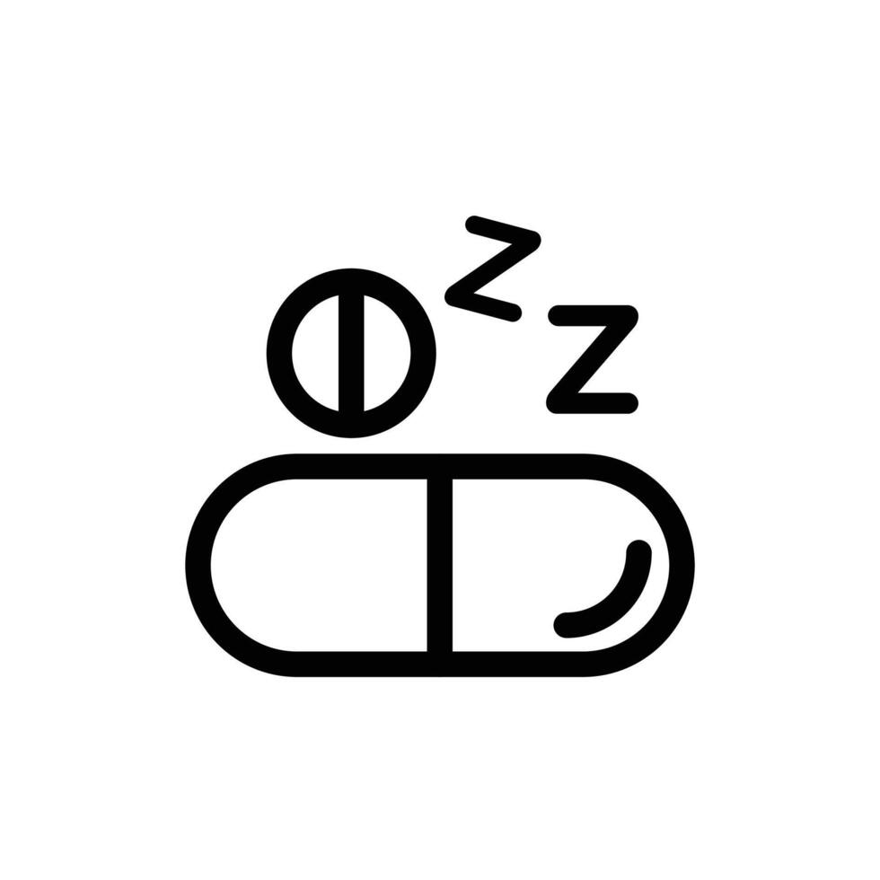 sleeping pills icon Outline flat Icon vector