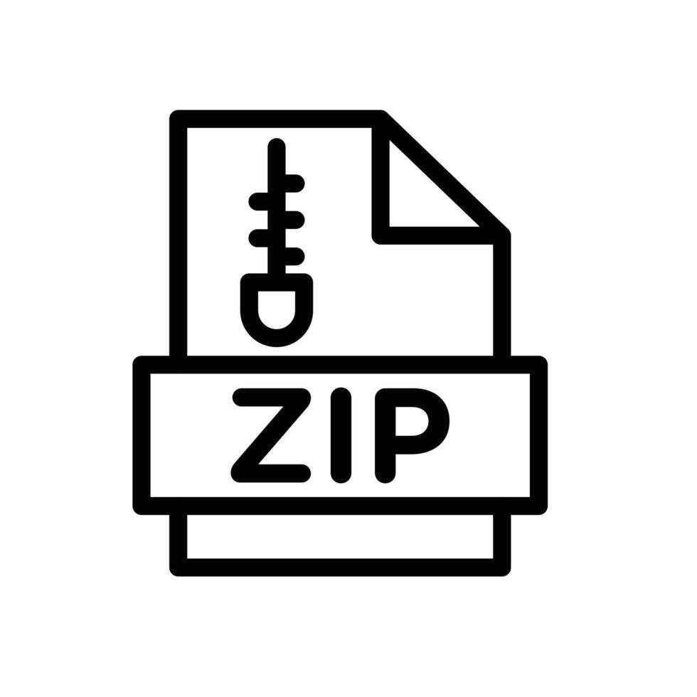 ZIP file Icon Outline flat Icon vector