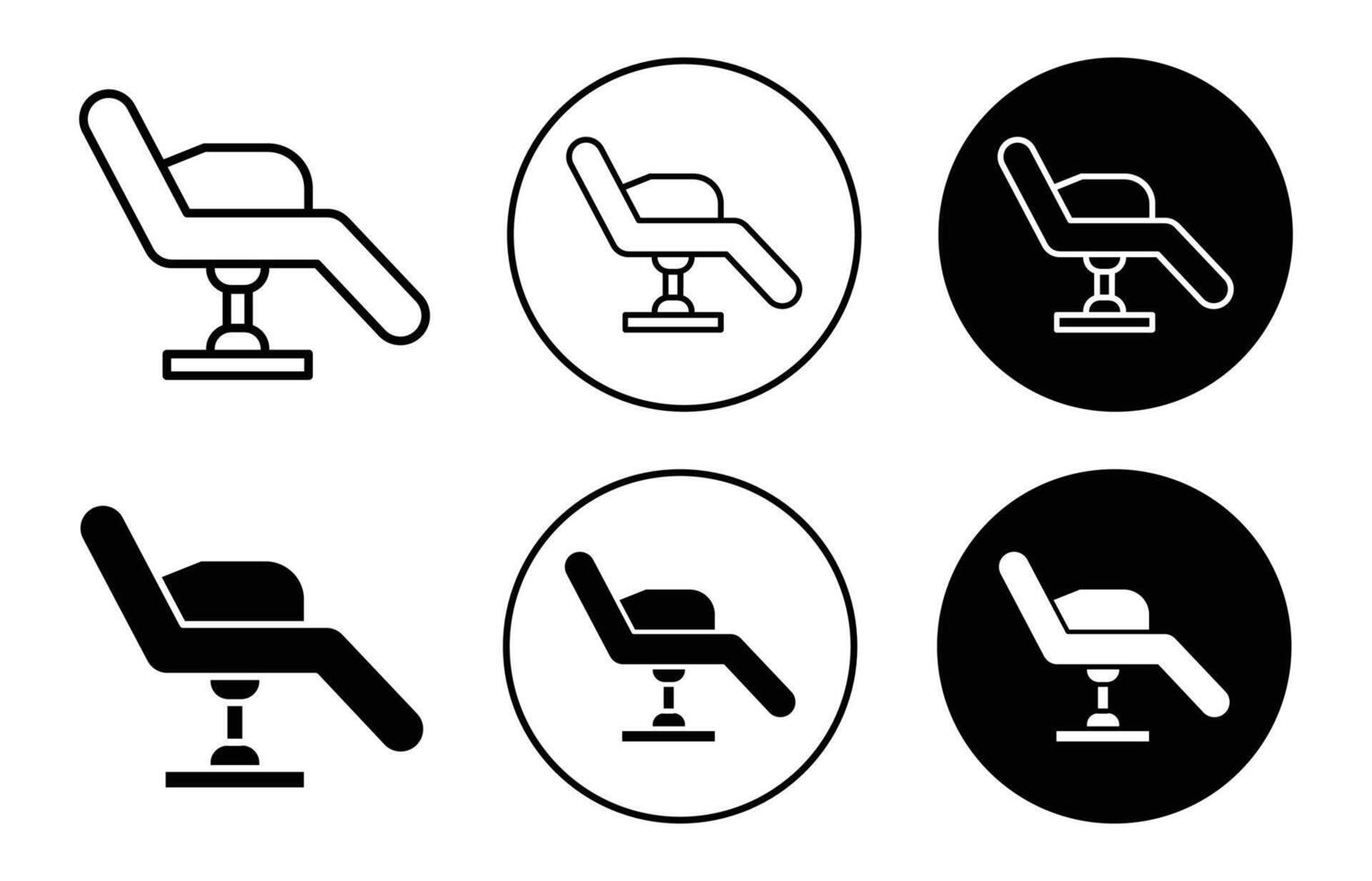 Beautician armchair icon logo collection set vector