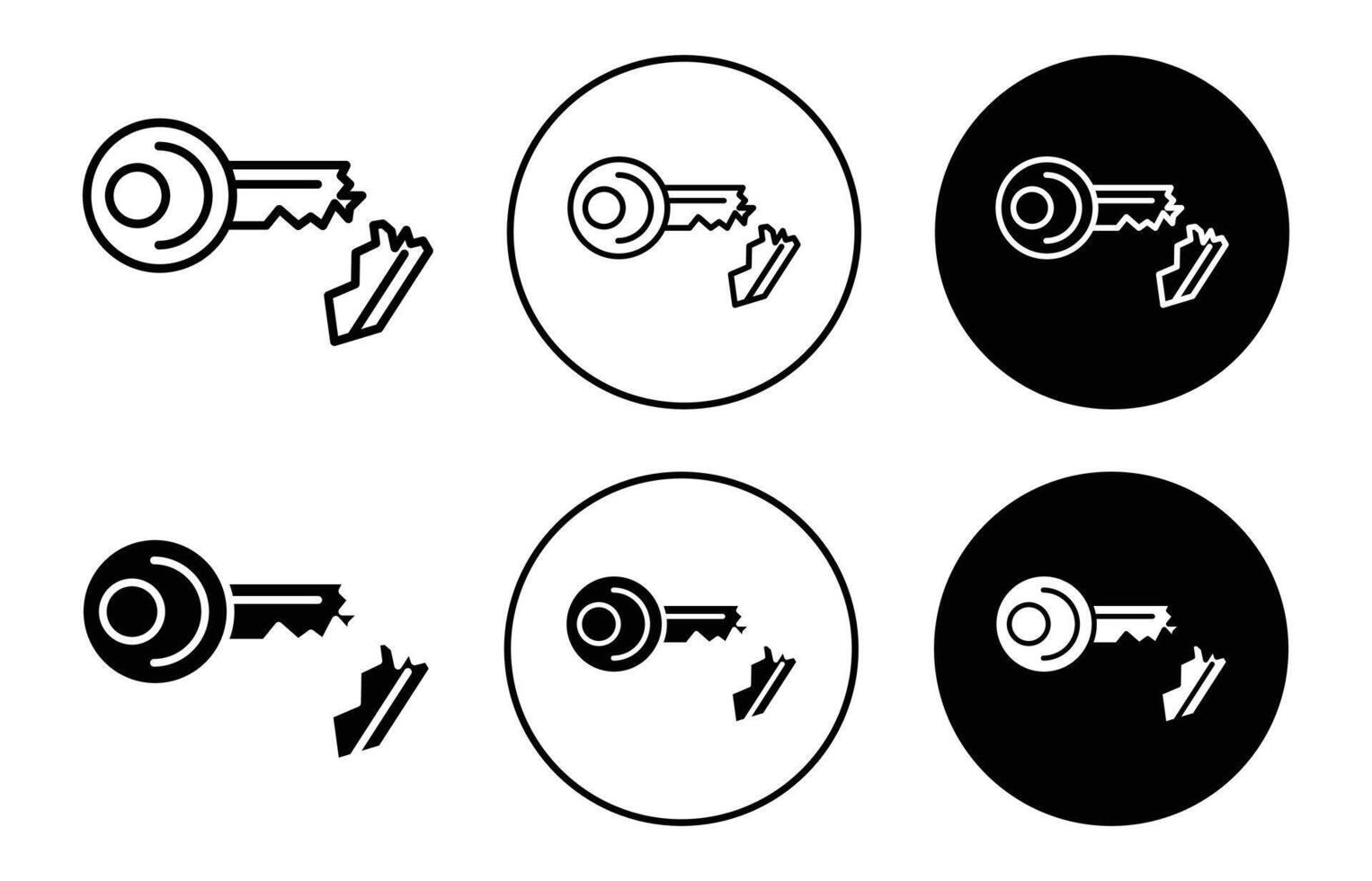 Broken key icon vector