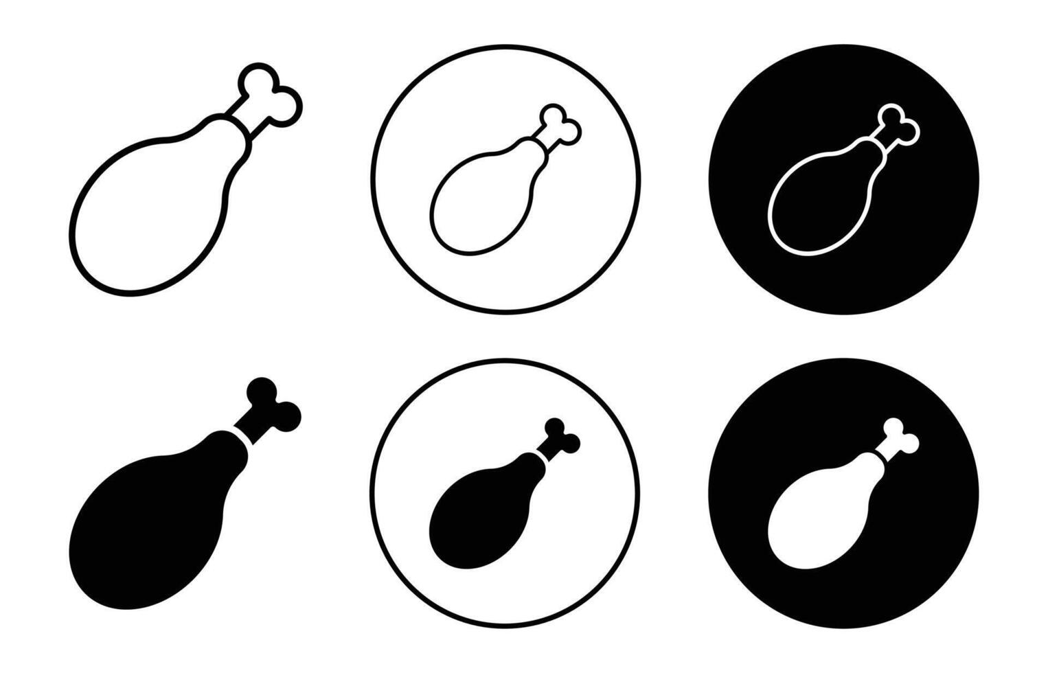 Chicken leg icon logo collection set vector
