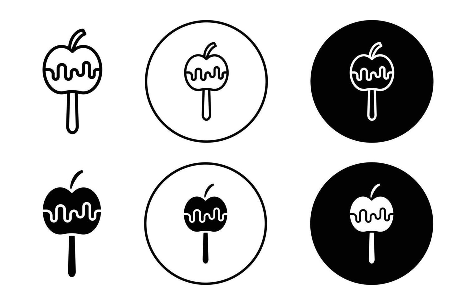 Caramelized apple icon logo collection set vector