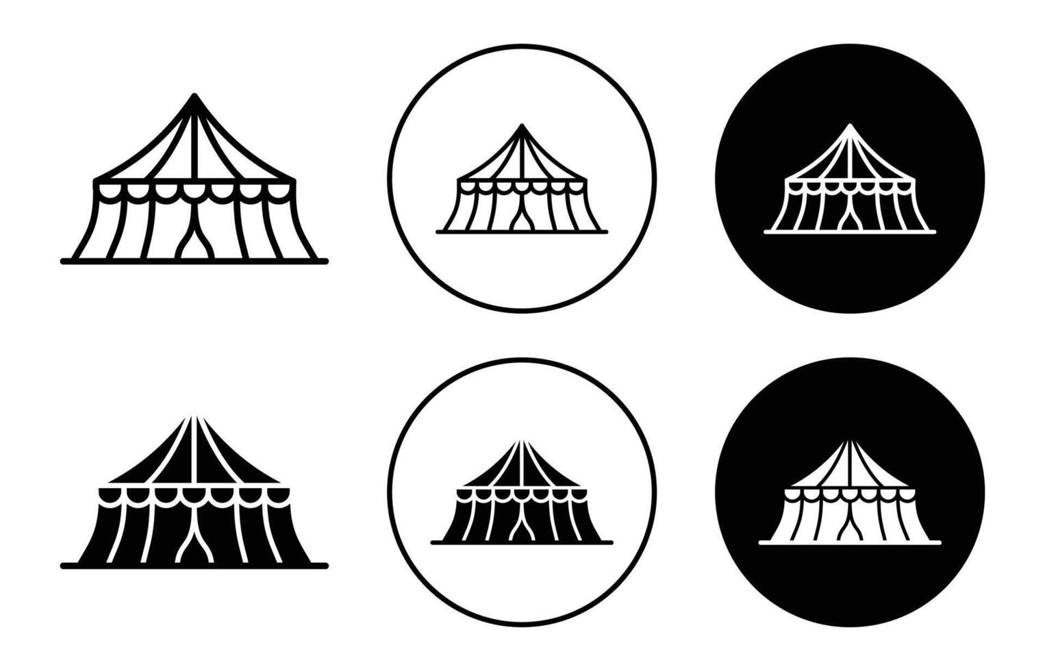 Circus tent icon logo collection set vector