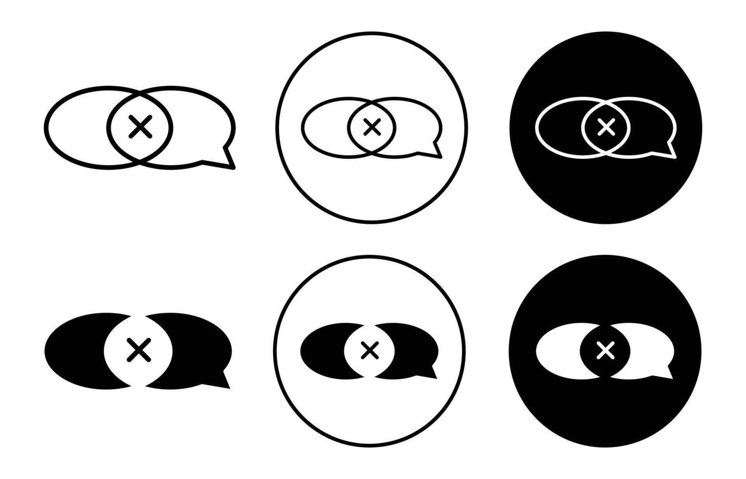 Disagreement icon logo collection set vector