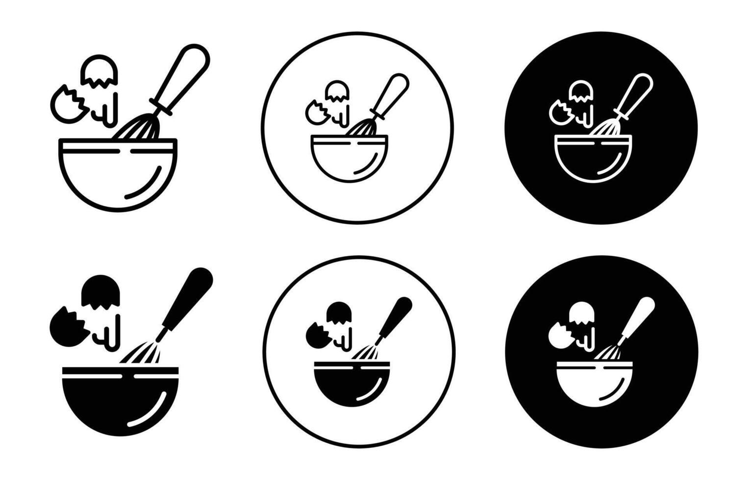 Egg beating icon logo collection set vector