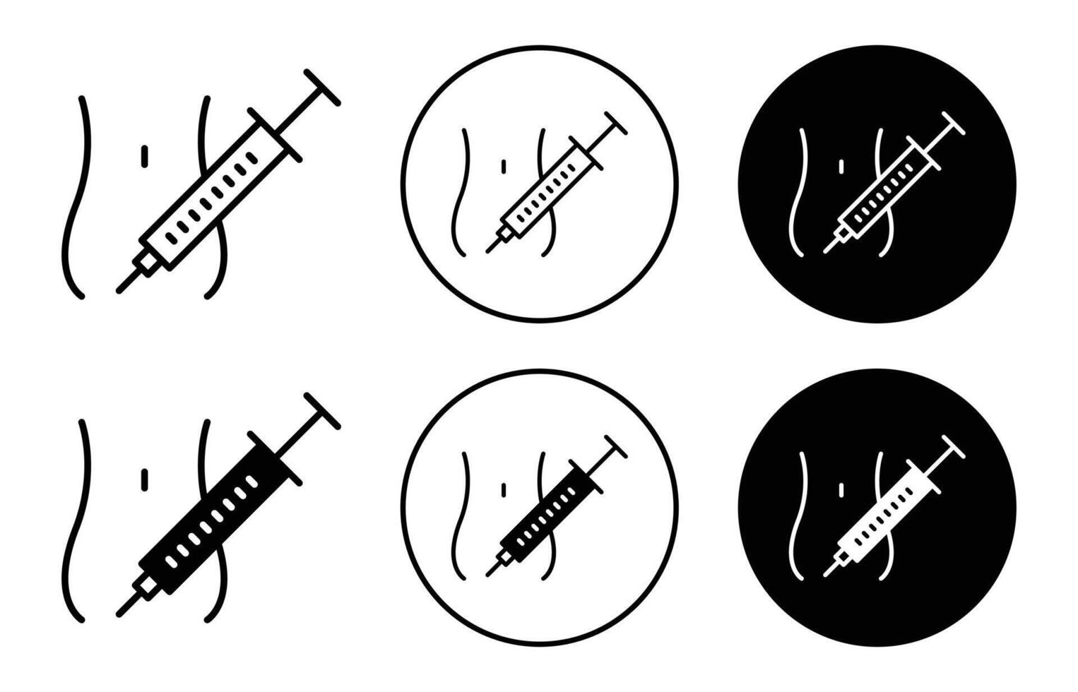 Insulin injecting icon logo collection set vector