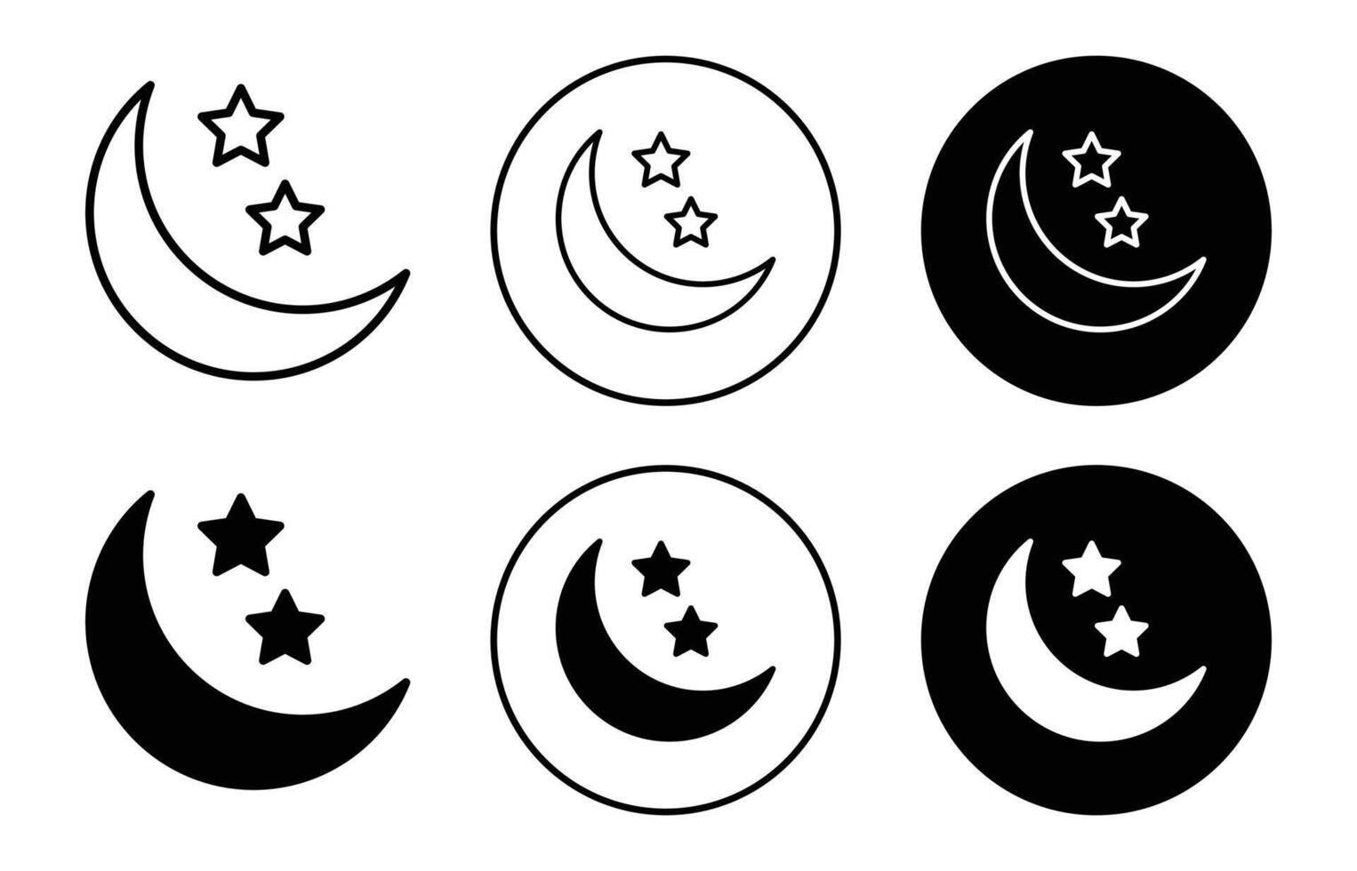 Night icon logo collection set vector