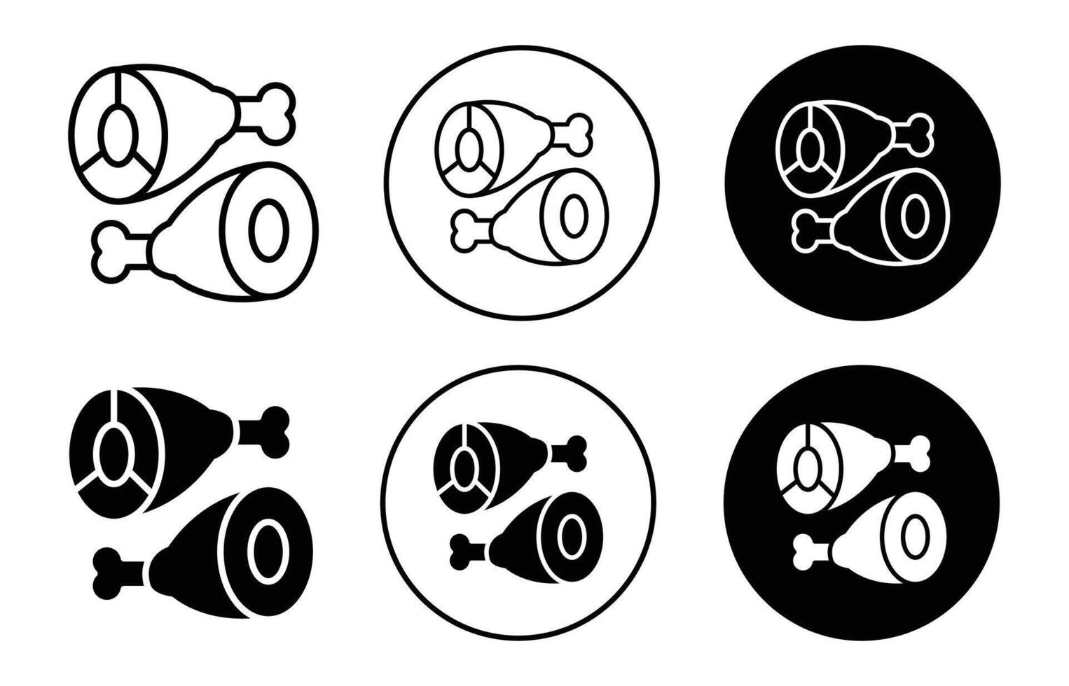 Meat icon logo collection set vector