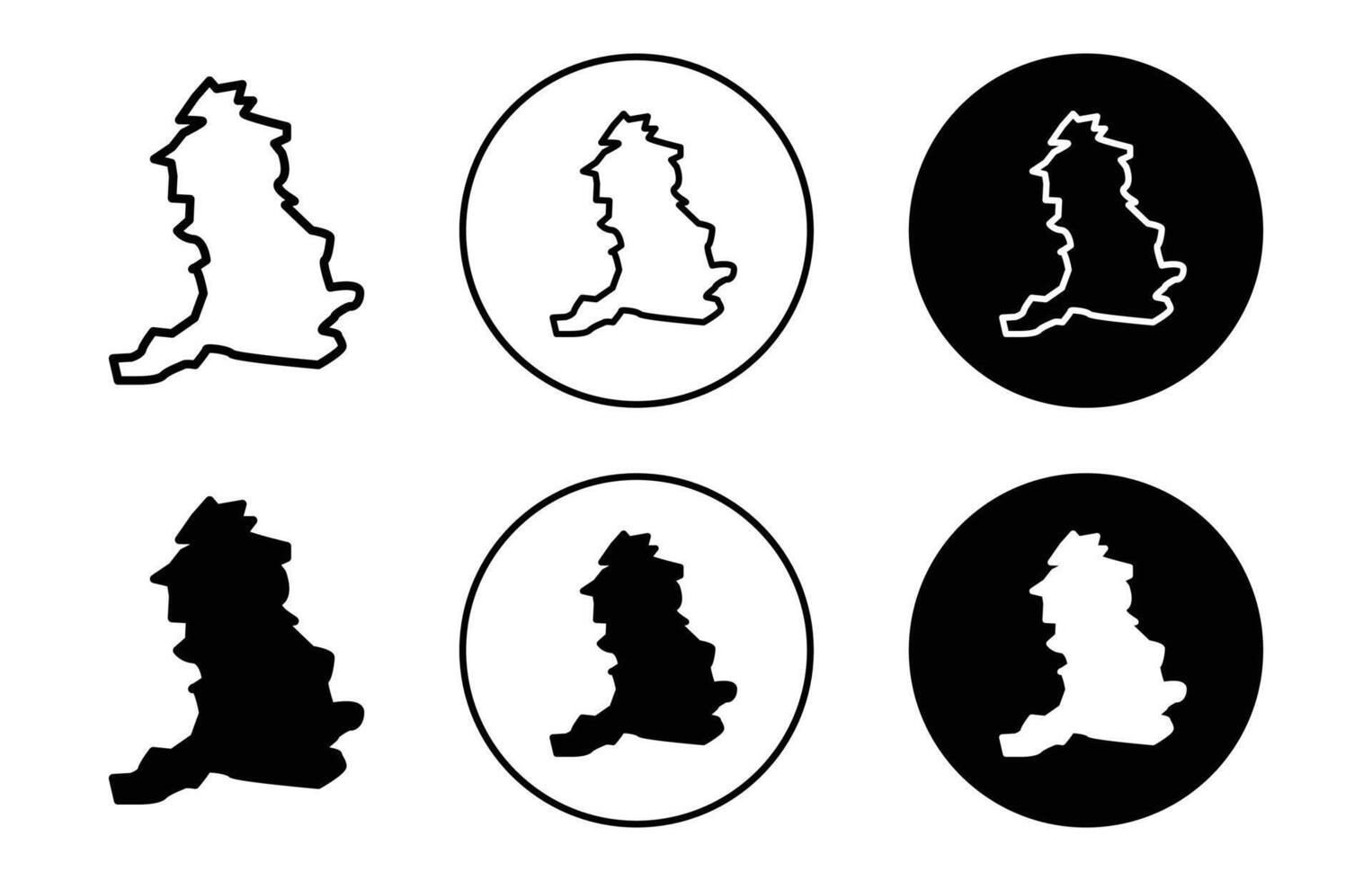 Map of England icon logo collection set vector
