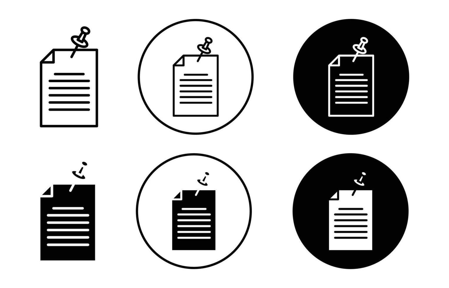 Note paper with pushbutton icon logo collection set vector
