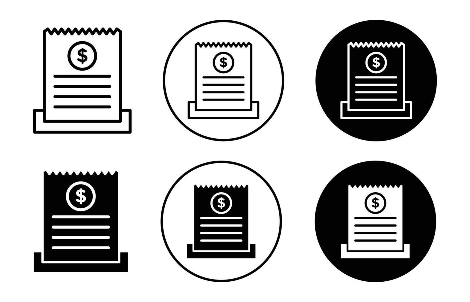 paper check receipt icon logo collection set vector