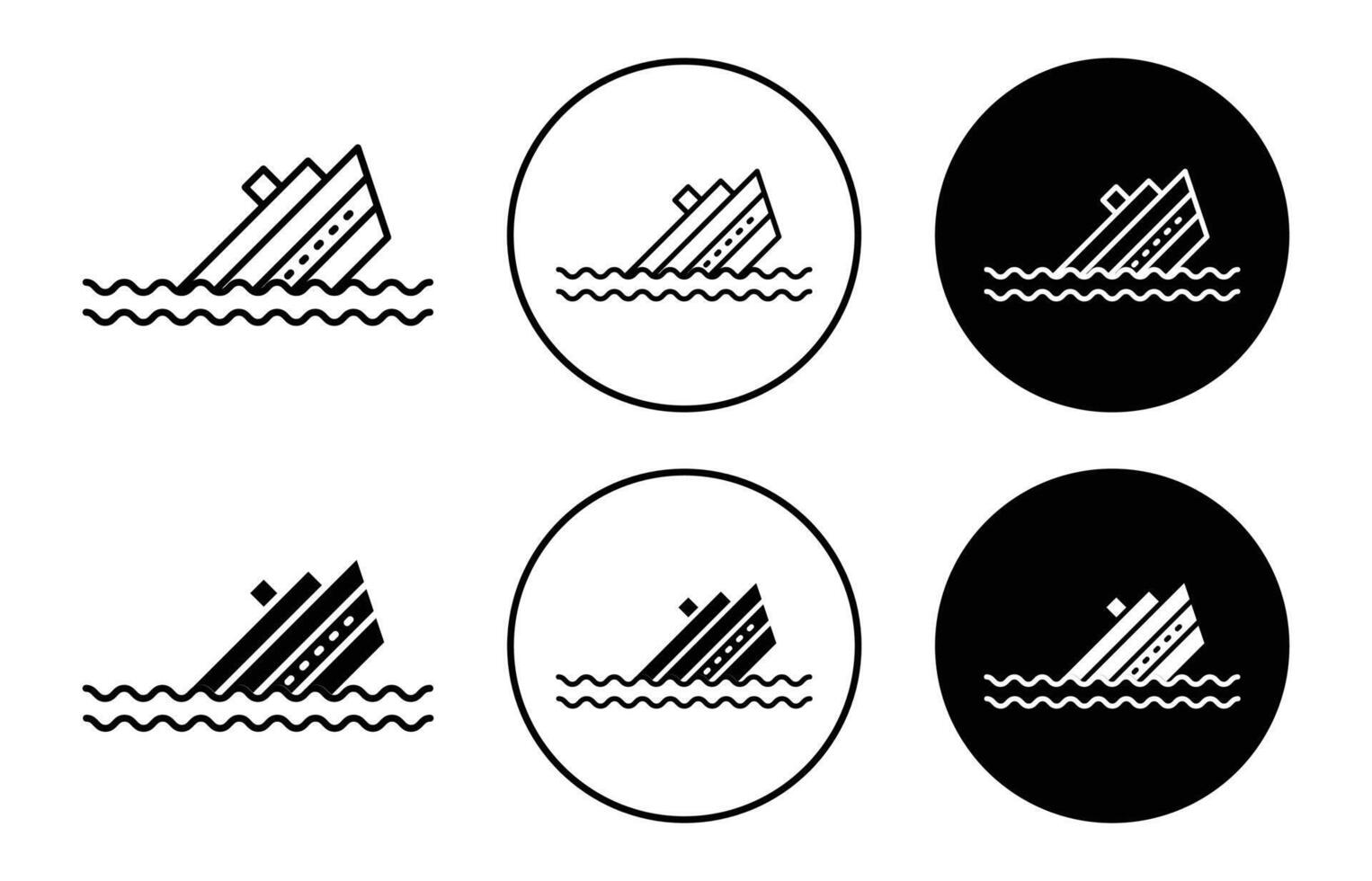 Sinking Icon logo collection set vector