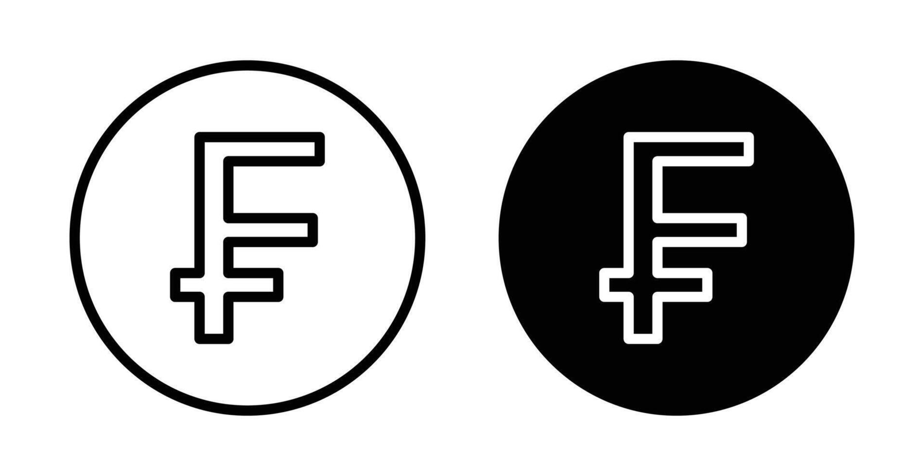Swiss franc currency icon logo collection set vector