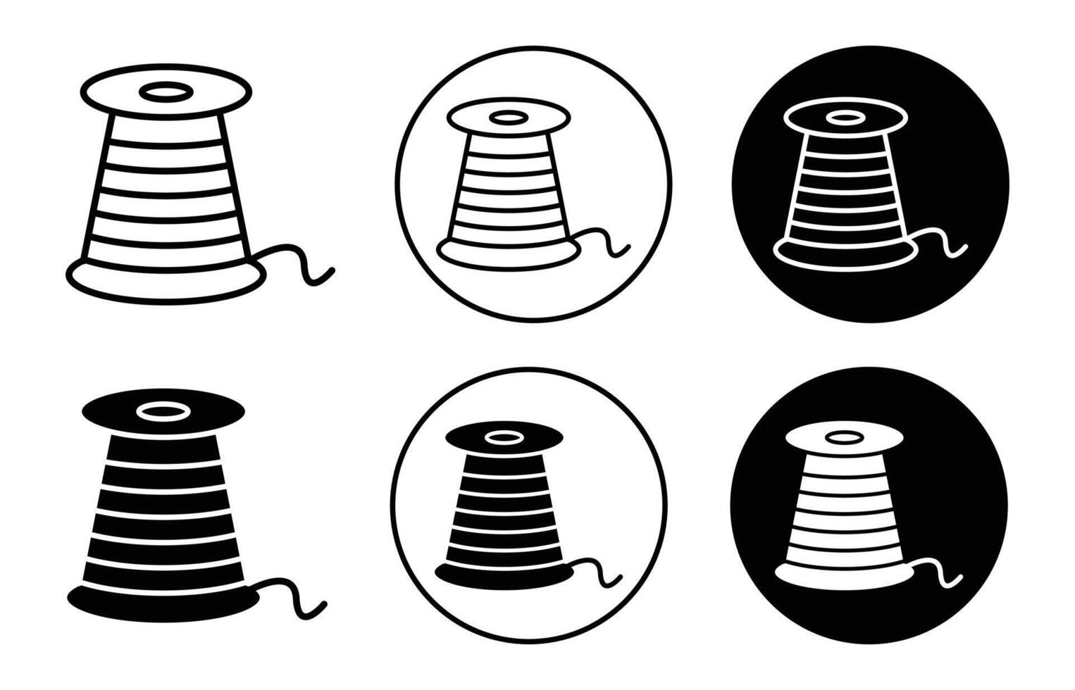 Spool of thread icon logo collection set vector