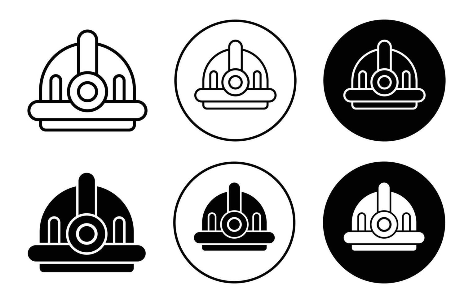 Torch helmet icon logo collection set vector