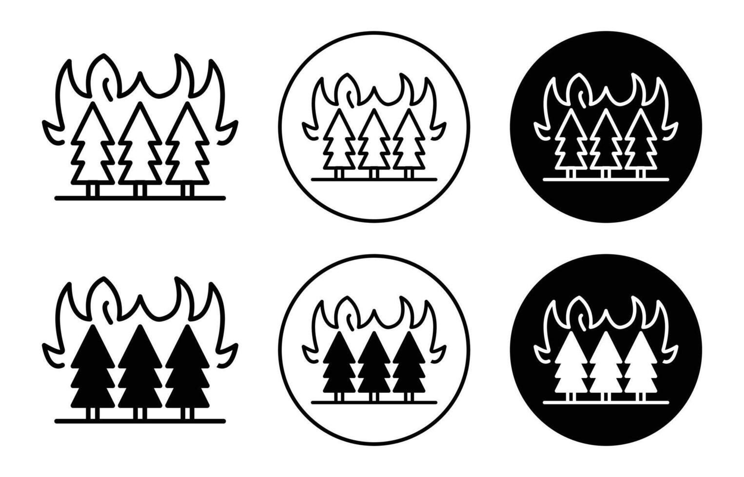 Wildfire disaster icon logo collection set vector