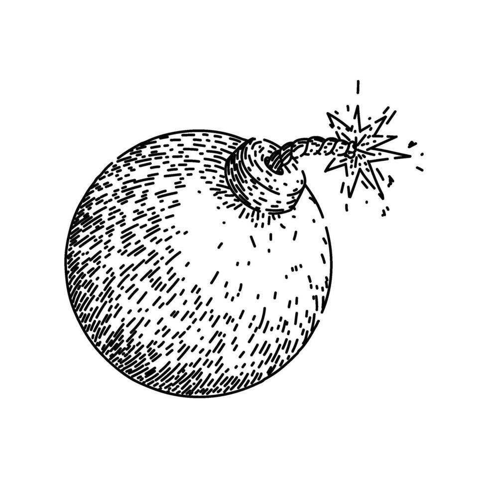 blast bomb sketch hand drawn vector