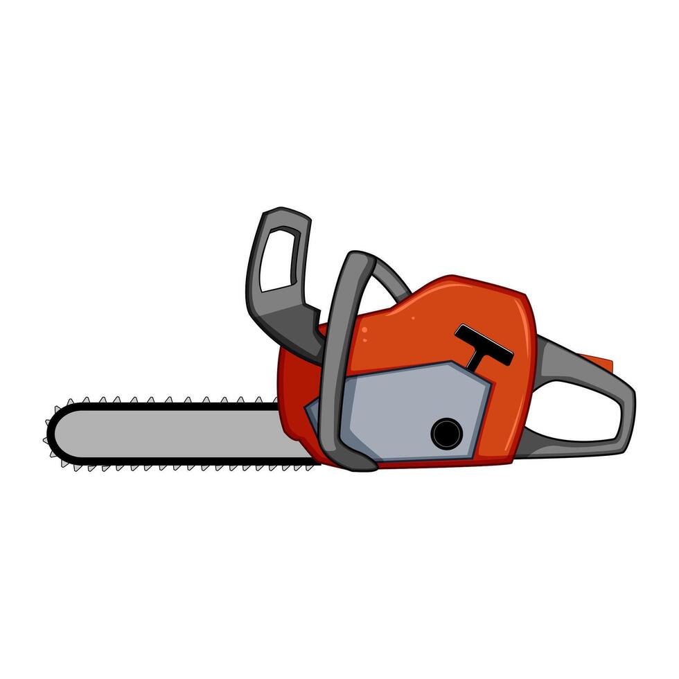 tree chainsaw cartoon illustration vector