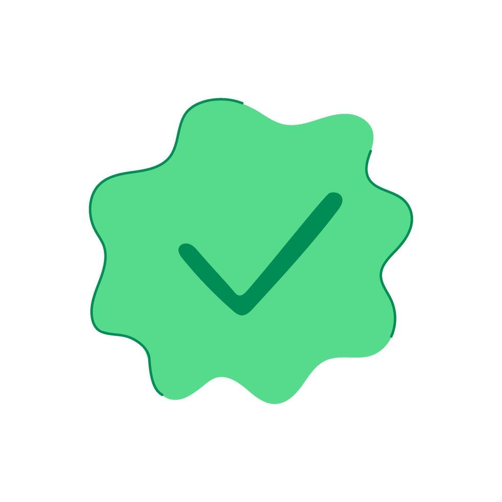 correct check mark cartoon illustration vector