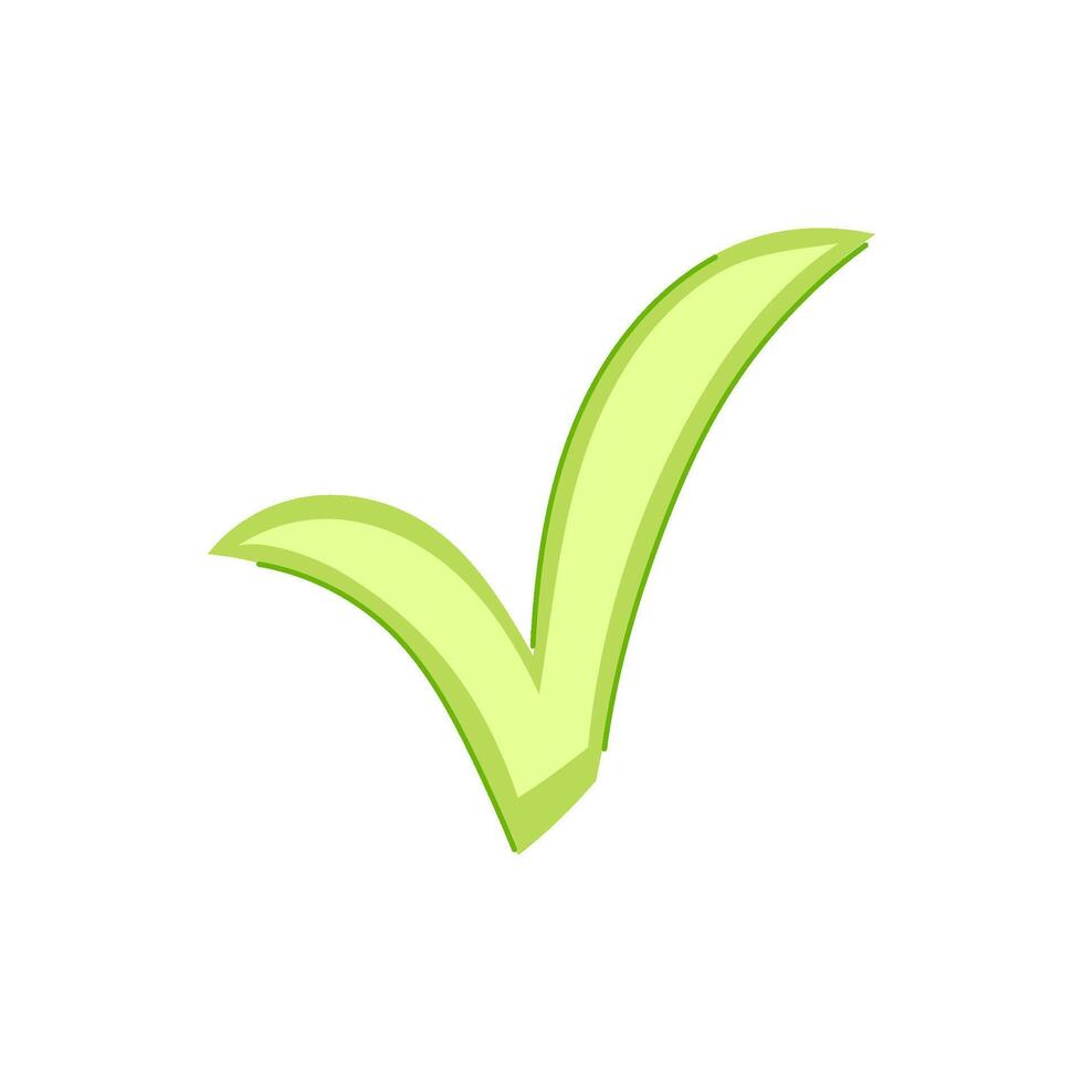 green check mark cartoon illustration vector