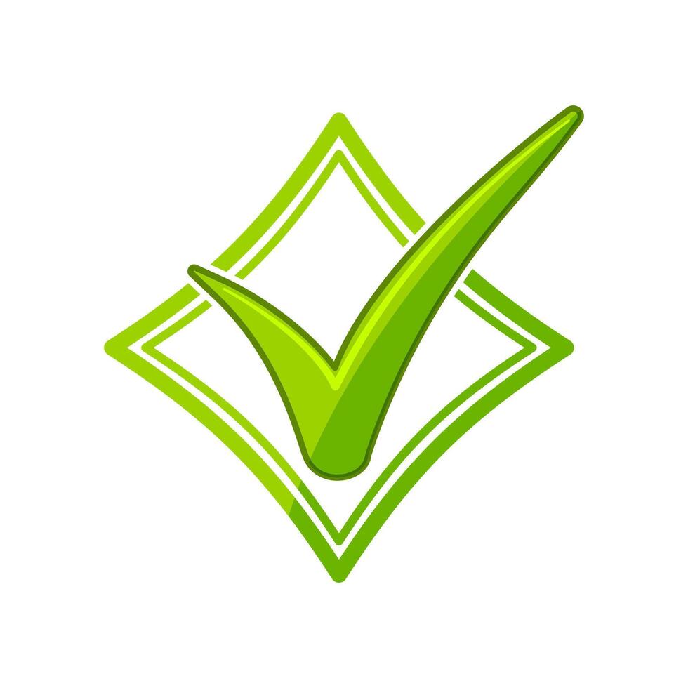 sign check mark cartoon illustration vector