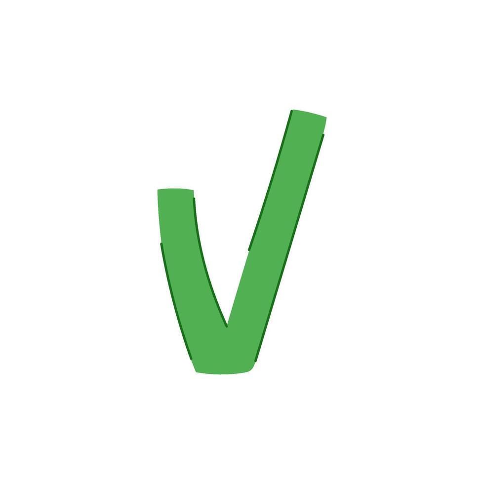 ok check mark cartoon illustration vector