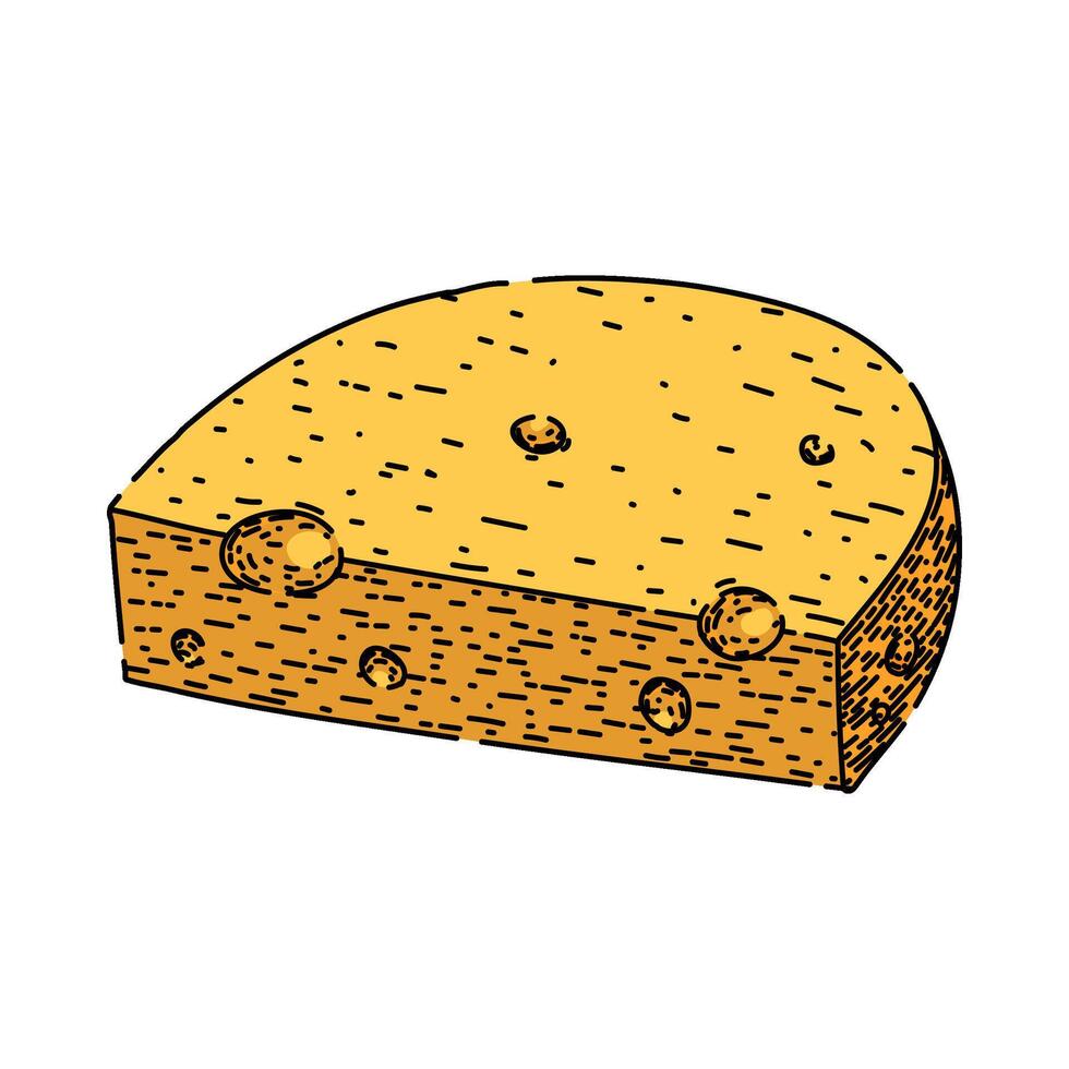 piece cheese sketch hand drawn vector