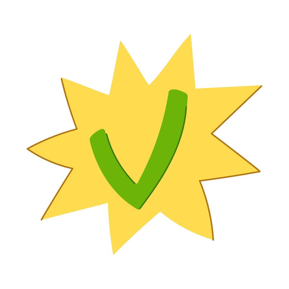 graphic check mark cartoon illustration vector