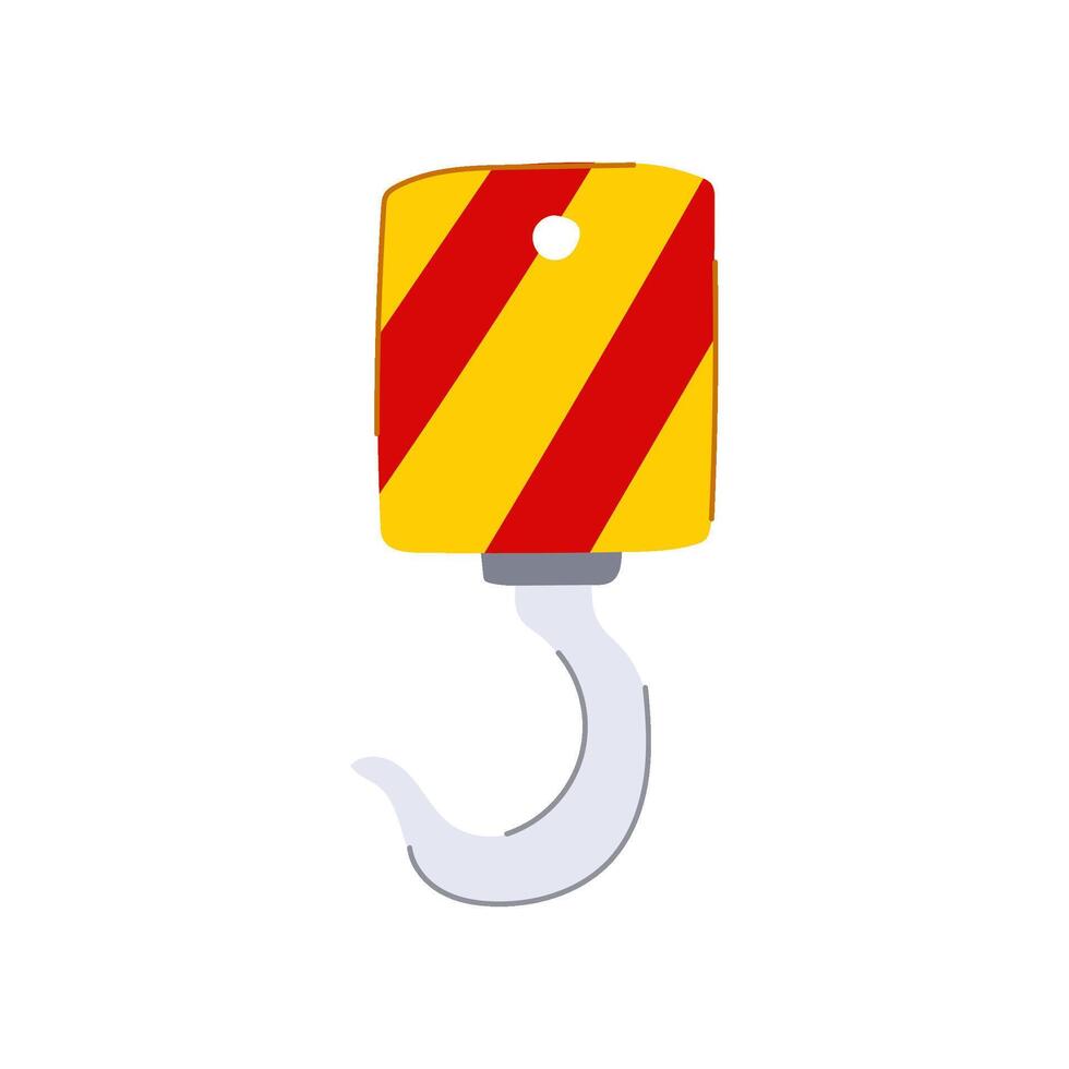 hoist crane hook cartoon illustration vector