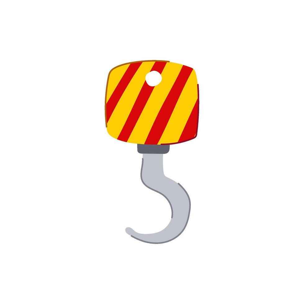 equipment crane hook cartoon illustration vector