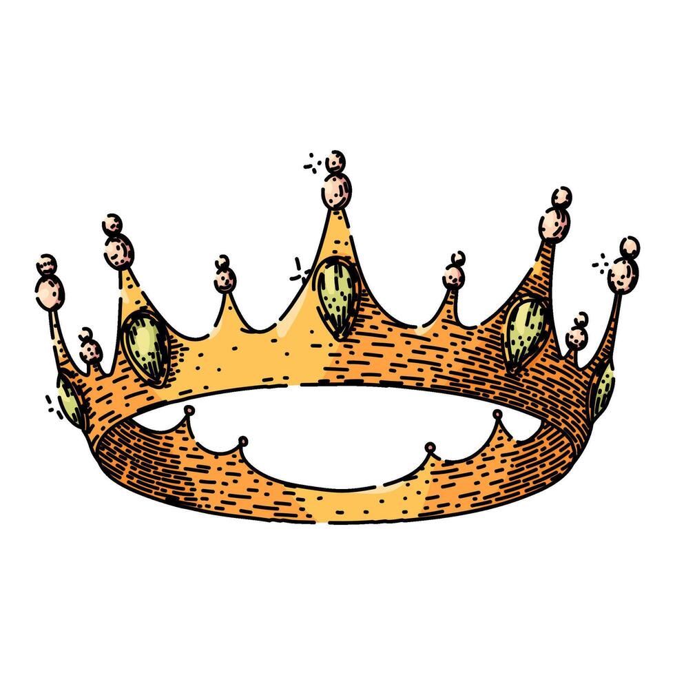 prince crown queen sketch hand drawn vector
