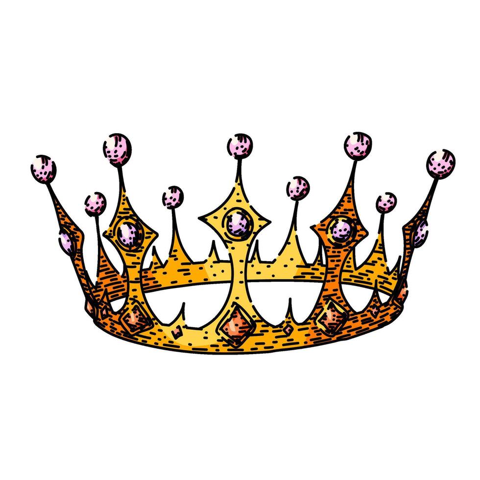 symbol crown queen sketch hand drawn vector