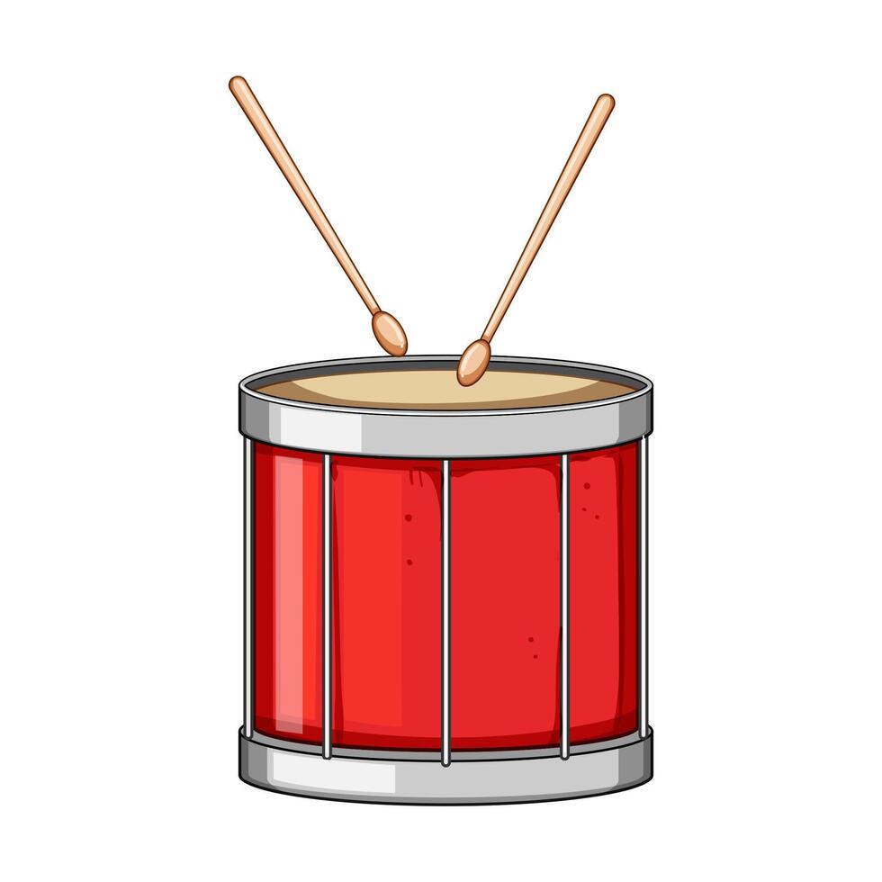 instrument drum toy cartoon illustration vector