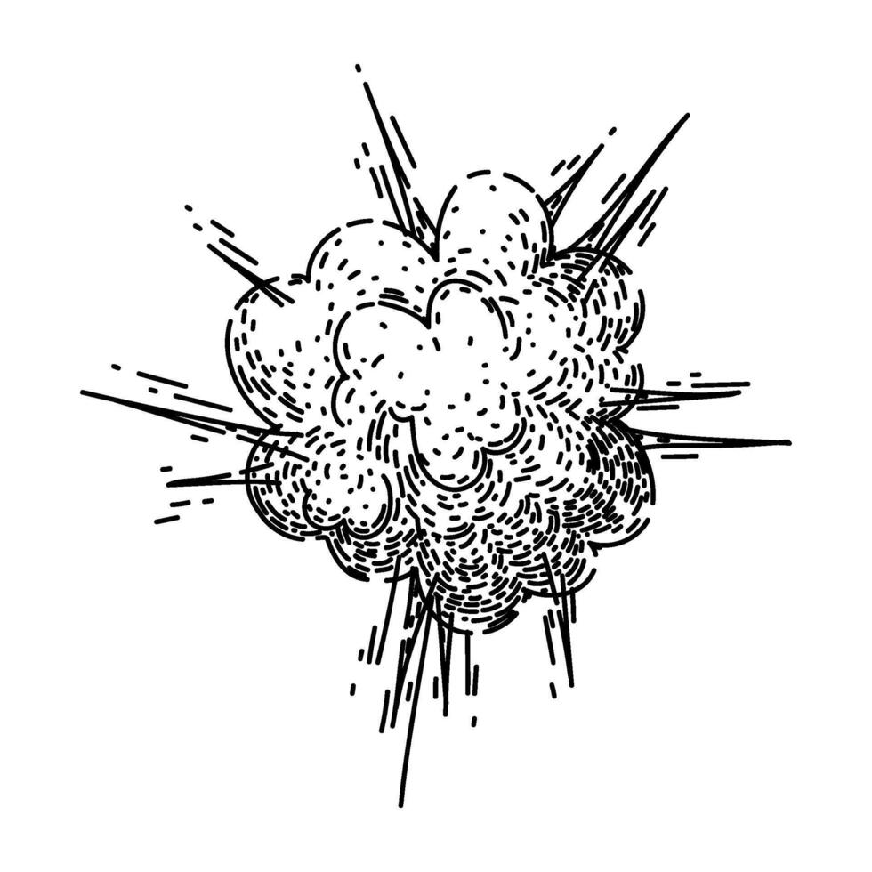 flame explosion bomb sketch hand drawn vector