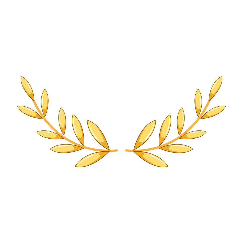 victory gold laurel cartoon illustration vector