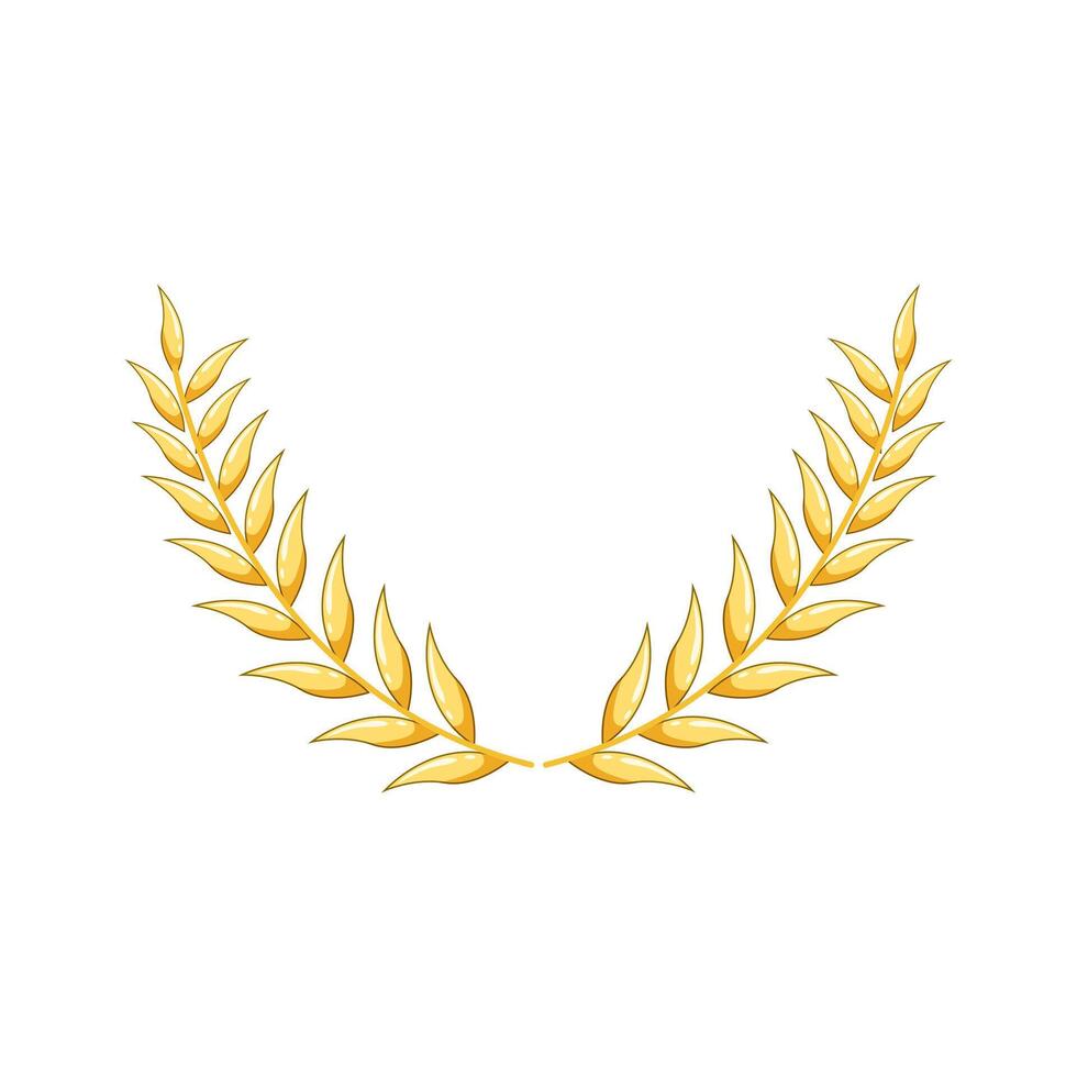 emblem gold laurel cartoon illustration vector
