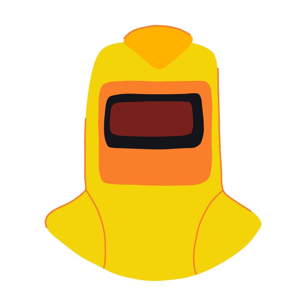 line helmet welding cartoon illustration vector
