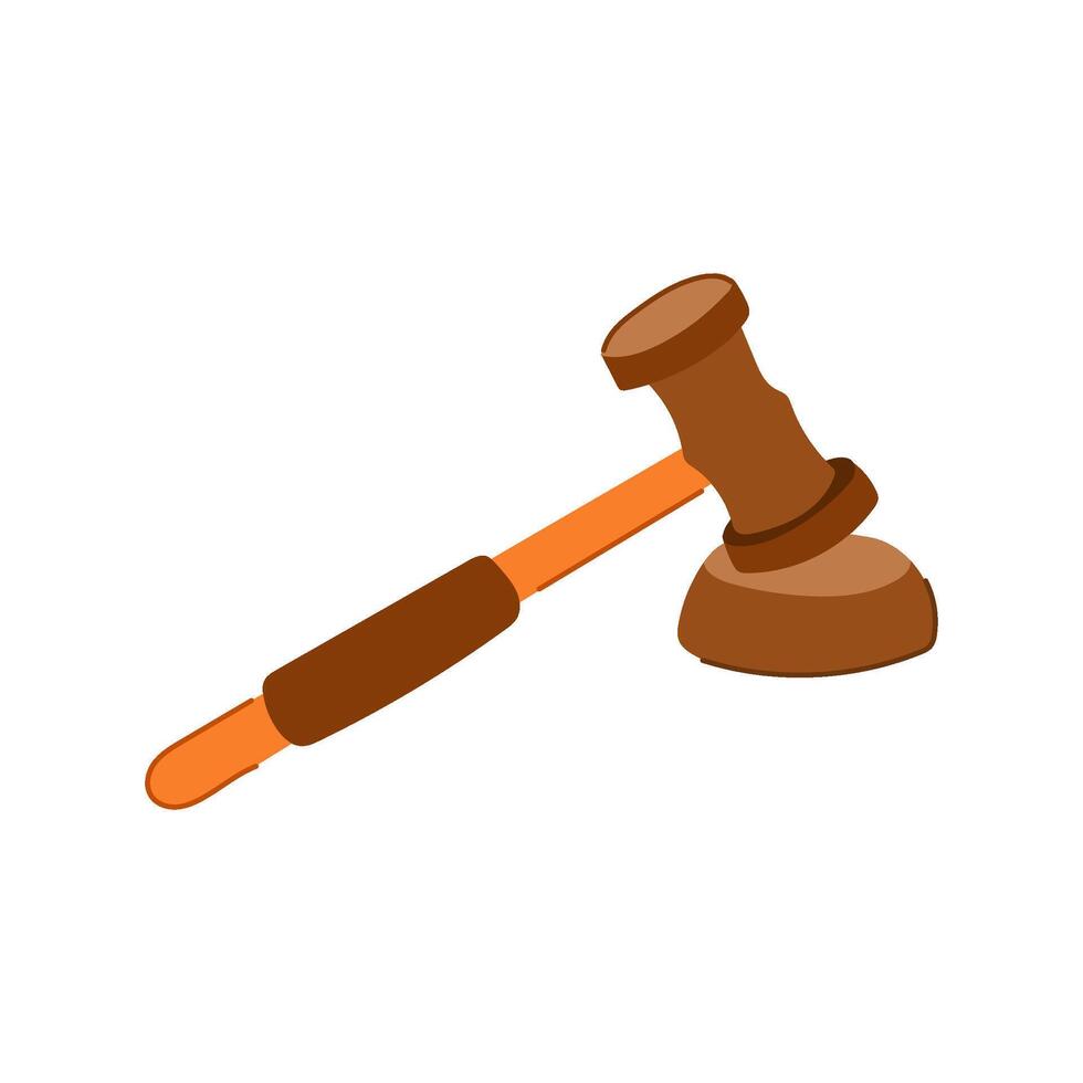 legal judge hammer cartoon illustration vector