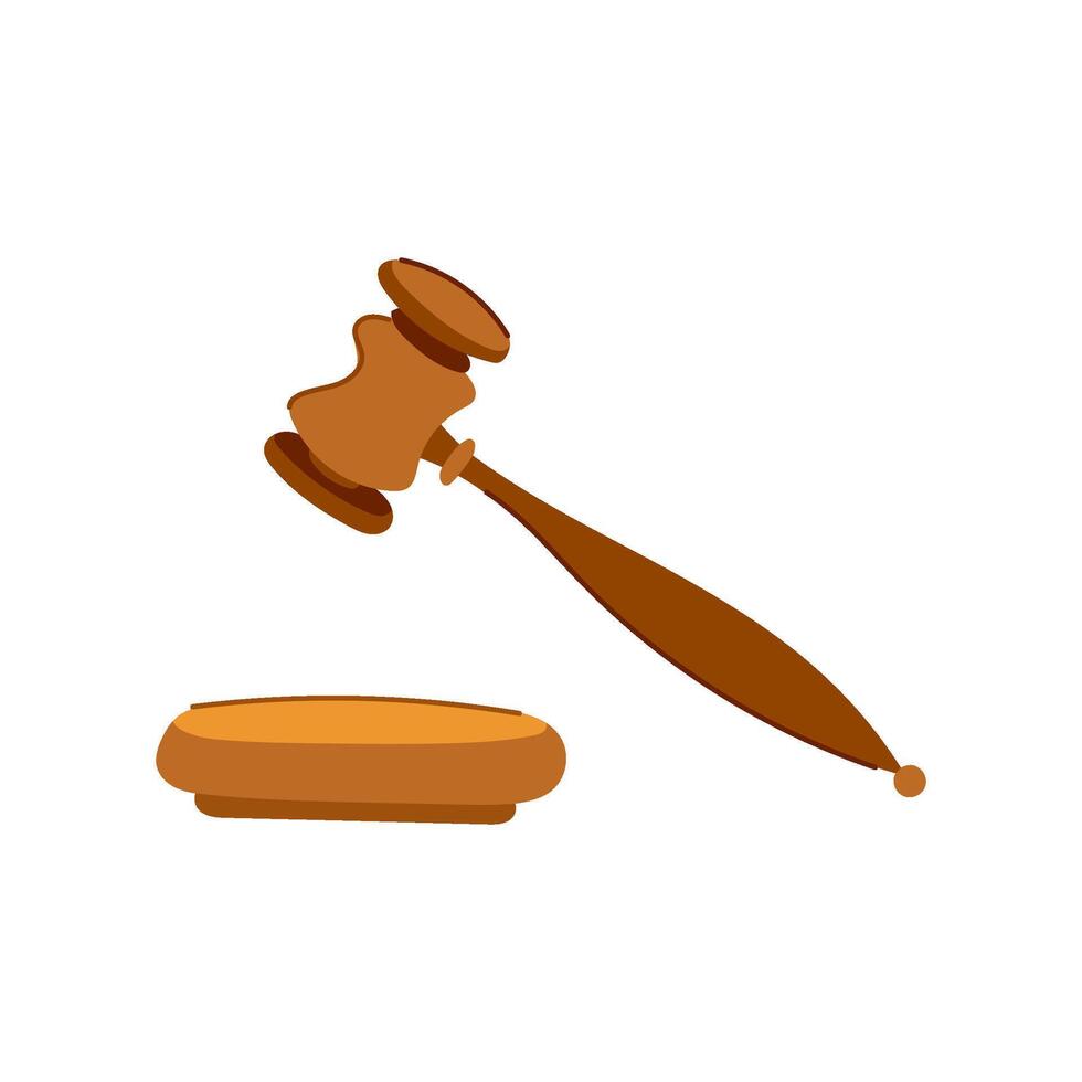 verdict judge hammer cartoon illustration vector